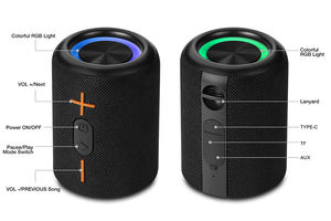 Loa <span class=keywords><strong>Bluetooth</strong></span> di động Cyboris Outdoor IPX6 chống nước 2 trong 1, <span class=keywords><strong>mini</strong></span> 16W, âm thanh vòm 3D, đèn RGB, đồng hồ báo thức, chất liệu kim loại - Product Image 6