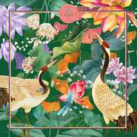 Tapis de Mahjong Américain en Néoprène, Motifs Floraux Vibrants avec Paons Blancs, Grues et Tigres, Antidérapant, Décoratif, pour Table de Jeu de Mahjong