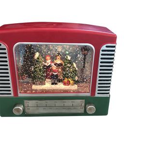 Globe à neige de Noël vintage style <span class=keywords><strong>radio</strong></span> rétro avec musique et lumière, globe à eau scénique de Noël pour la décoration de la maison et des fêtes - Product Image 5