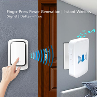 Sonnette de porte intelligente sans fil Android universelle avec contrôle par application, kit émetteur-récepteur facile à appairer pour la maison, le garage et l'hôtel