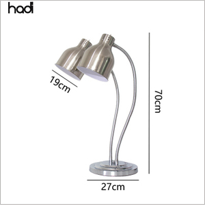 HADI 250W <span class=keywords><strong>Infrarouge</strong></span> Blanc Marbre <span class=keywords><strong>Cuisine</strong></span> <span class=keywords><strong>Lampe</strong></span> de Table Haute Qualité Acier Inoxydable Style Moderne 220V pour Hôtel Restaurant Cuisines - Product Image 5