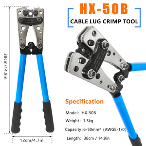 Pinza Crimpatrice HX-50B per Terminali a Forcella in Acciaio, Pinza Esagonale per Crimpatura Cavi, Kit di Utensili per Crimpatura - Product Image 2