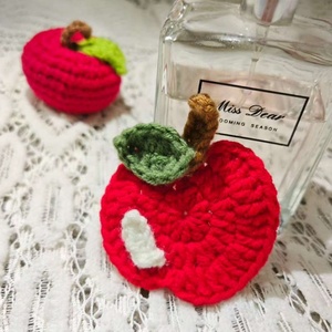 Dễ Thương Trái cây thiết kế handmade Crochet Apple vá sáng tạo nhà dệt may may may trang trí bán buôn thiết kế sáng tạo - Product Image 3