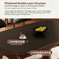 Table à manger en bois massif de style français avec plateau en granit - luxueuse, moderne, minimaliste, extensible, double fonction ronde et carrée