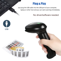 Lector de Códigos de Barras USB con Cable, Venta Directa de Fábrica, Certificaciones CE, FCC y ROHS, Escáner de Códigos de Barras Láser 1D con Soporte Ajustable