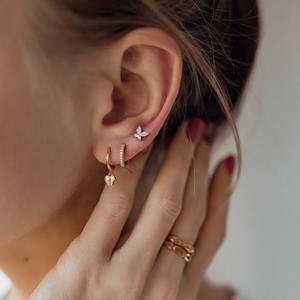 6 قطع من المجوهرات الفاخرة هيبوالرجينيك الخفيفة أقراط متدلية حلقية حب سحر الفراشة 5A أقراط مرصعة بالزركون للنساء - Product Image 4