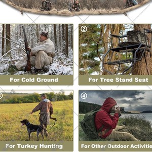 Outdoor Portable Camouflage Seat <b>Cushion</b> <b>Rectangular</b> Woven 100 Polyester Camping Hunting Waist Belt Foldable - Product Image 4