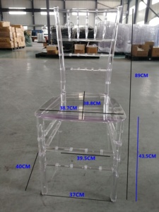 <span class=keywords><strong>Sillas</strong></span> <span class=keywords><strong>de</strong></span> boda Chiavari <span class=keywords><strong>de</strong></span> cristal transparente <span class=keywords><strong>de</strong></span> resina con cojín, para banquete, Chivari - Product Image 2