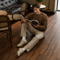 Carreaux de sol en bois de haute qualité, surface mate, design bois, couleur marron, pour chambre et salon, 200x1200mm, carreaux haut de gamme