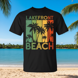 Camiseta premium Lakefront Beach Vibes con diseño de playa y lago de Florida - Product Image 3