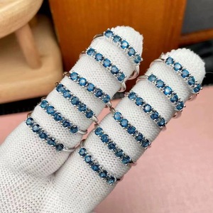 Anillo Ajustable de <span class=keywords><strong>Topacio</strong></span> Azul Londres con Corte Natural para Mujer, un Diseño Novedoso, Joyería de Cristal Lujosa y Personalizada - Product Image 1