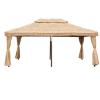 Vente en gros de pare-soleil de chaume en acier moderne 3*3m personnalisé Gazebo étanche pour patio, pergola Gazebo pavillon tente pour usage commercial