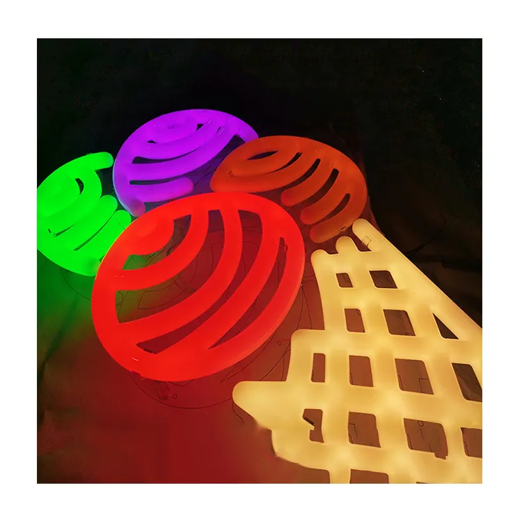 Negozio decorazione 360 gradi gelato led lettera al neon segno