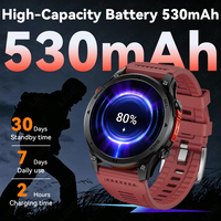Reloj Inteligente con GPS BWGTH5 para Hombre, Deportivo, Rojo, de Silicona, con Brújula, Monitor de Actividad Física, para Android e IOS