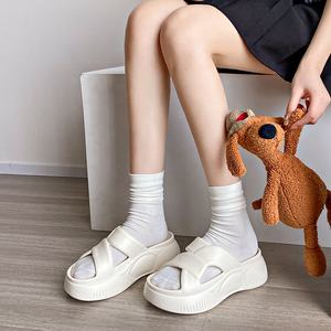 Femmes plate-forme diapositives pantoufle femmes et dames femmes sandales plage casual diapositives pantoufles avec talon plate-forme sandales chaussures - Product Image 5