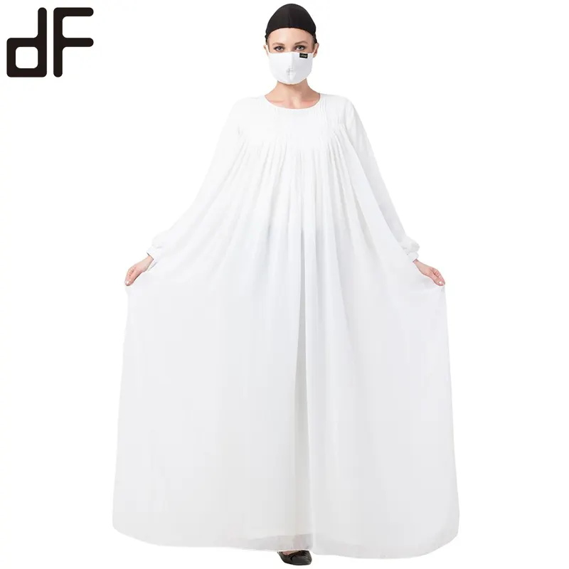 इस्लामी कपड़े की फैक्टरी मुस्लिम डबल स्तरित सुंदर परी ड्रेस लोचदार कफ डिजाइन abaya फैशन छाता पोशाक