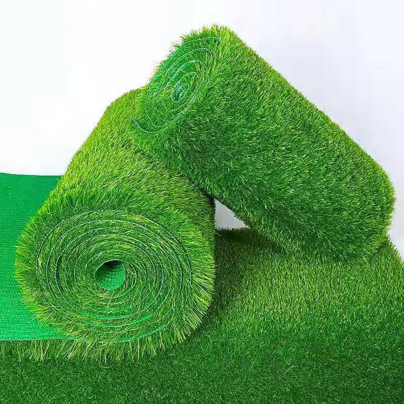 Karpet gulung rumput sintetis hijau alami rumput sintetis untuk lantai olahraga