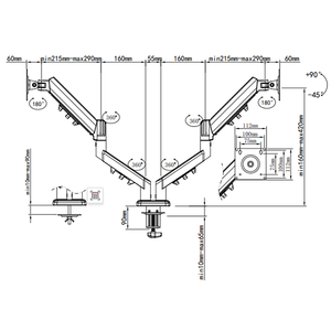 Escritorio de elevación para computadora, manga alta de 13-32 pulgadas con soporte, silla de movimiento completo con soporte para <span class=keywords><strong>monitor</strong></span>, brazo único, soporte para pantalla de un solo brazo - Product Image 2