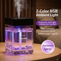 Nouveauté : Diffuseur d'arômes rechargeable en verre de 500 ml, grande capacité, avec fonction de pulvérisation programmée et parfum longue durée