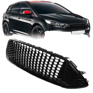 2015-2017 Ford Focus Mk3 Exterior Enhancement Black Honeycomb <b>Mesh</b> Car Front Bumper Centre <b>Grill</b> Panel Grille Fit - Product Image 1