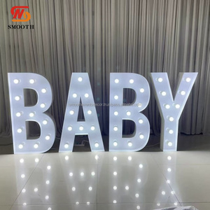 Letras LED Blancas Grandes Clásicas SMOOTH para Fondo de Propuesta de Matrimonio, Letras Metálicas de la A a la Z para Decoración de Fiestas de Boda - Product Image 6