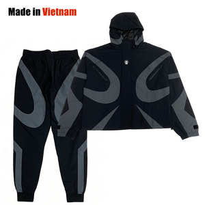 Custom Windproof Waterproof Hooded Sports Jackets <b>Lightweight</b> Polyester Oversize Zipper Sports Jacket Set - Product Image 1