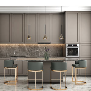 Fabricante Australiano de Cocinas Profesionales, Gabinetes de Cocina Modernos Modulares Blancos de Alto Brillo con Isla de Diseño Redondo - Product Image 6