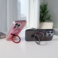 Casing HP Magnetik Transparan Berkilau GSCASE dengan Penyangga Berkilau untuk Samsung Galaxy S24 Ultra