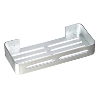 Étagère de rangement et organisateur de douche carré mural sans perçage en aluminium gris bronze pour salle de bain