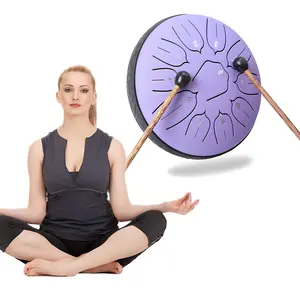 6-Inch 11-Notes Professional Steel Tongue Percussion Drum Color Empty for Adult Beginners and Meditation Instrument Accessory