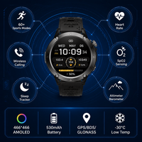 Montre connectée GPS pour hommes, AMOLED, étanche IP68, moniteur de fréquence cardiaque, suivi d'activité, montre connectée de sport, montre de sport d'extérieur, appels GPS