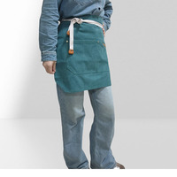 Tablier en toile Niuweili sans manches, réutilisable, pour café, lait, thé, avec logo imprimé, résistant à l'usure, pour serveur et nettoyage