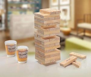 Fun House Party 4 Gafas 60 Bloques apilables de madera Juguetes Set Drunken Tumbling Tower <span class=keywords><strong>Juego</strong></span> para beber - Product Image 6