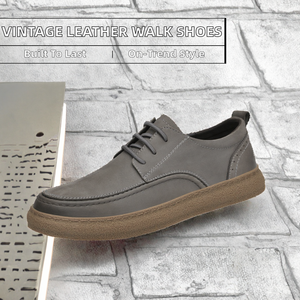 Chaussures décontractées vintage en cuir à lacets pour hommes, idéales pour la marche en extérieur, tendance mode printemps-été-automne - Product Image 4