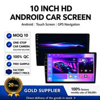 DeYongwang Lecteur MP5 de voiture Android avec navigation GPS, écran OLED panoramique 360° de 10 pouces, 720p, avec caméra de recul, tout-en-un