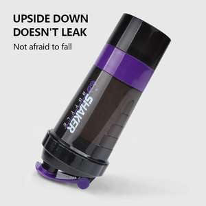 Bouteille d'eau de <span class=keywords><strong>sport</strong></span> de qualité alimentaire sans BPA, anti-fuite, shaker à protéines, conteneurs de stockage de poudre et organiseurs de pilules pour la salle de <span class=keywords><strong>sport</strong></span> - Product Image 5