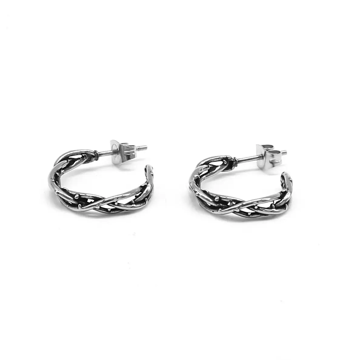 Wholesale Geometric Korean Style Jewelry Mens Womens Stainless Steel Earrings Punk Hip Hop Trendy Stud Earrings Set For Girl