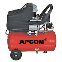 Mini compresseur d'air à piston à entraînement direct avec roues, compresseur d'air mobile lubrifié à l'huile, réservoir de 9L à 100L