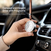 Pendentif Désodorisant Auto Parfum Longue Durée Rétroviseur Aluminium Aéronautique Cuir Véritable