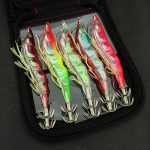 Señuelo de camarón biónico luminoso 3,5 # señuelo de Pesca de Mar de madera de cuerpo suave con anzuelo de calamar brillante para agua salada - Product Image 6