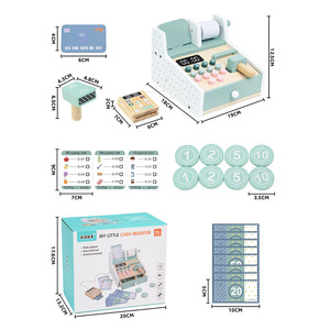 Coffret <span class=keywords><strong>caisse</strong></span> <span class=keywords><strong>enregistreuse</strong></span> en bois certifié CE pour enfants et tout-petits <span class=keywords><strong>Jeu</strong></span> <span class=keywords><strong>de</strong></span> rôle interactif avec emballage en boîte <span class=keywords><strong>de</strong></span> couleur pour parents - Product Image 6