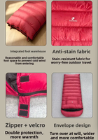Sac de couchage en duvet d'oie blanc à 90% pour adultes, camping en plein air, portable, chaud, hiver, ultraléger, équipement de sac de couchage en duvet d'oie