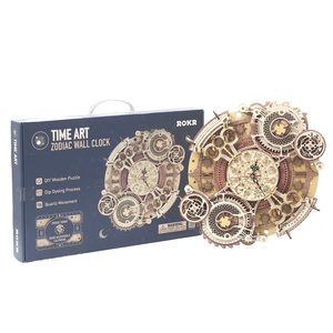 Robotime <span class=keywords><strong>ROKR</strong></span> US Warehouse LC601 Zodiac Horloge Murale Modèle Jouets 3D Puzzles en <span class=keywords><strong>Bois</strong></span> pour Drop Shipping - Product Image 6