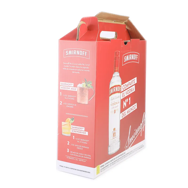 Fabrika katlanabilir oluklu bira kutuları Kraft oluklu kolu ile kağit kutu kahve ambalaj depolama kartonları
