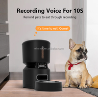 Distributeur automatique de croquettes pour chien WINNOX Smart 4L, portable, étanche IPX5, blanc et noir, avec bouton de programmation, écran tactile LCD blanc