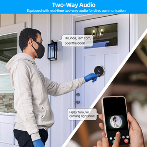 360 °   Caméra <span class=keywords><strong>de</strong></span> sonnette à <span class=keywords><strong>vue</strong></span> panoramique avec écran <span class=keywords><strong>de</strong></span> 4,3 pouces, Tuya Smart, batterie <span class=keywords><strong>de</strong></span> 5000 mAh, caméra <span class=keywords><strong>de</strong></span> judas et sonnette, audio bidirectionnel pour la sécurité - Product Image 5