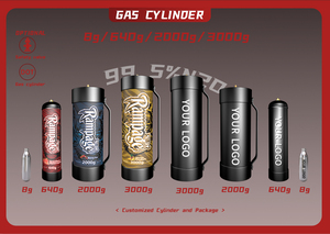 Cilindro de gas metálico de alta presión Rampage Wholesale de 640g 0.95l para crema - Product Image 6