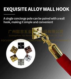 Corda per Barriere Yiji in Velluto Rosso con Ganci Cromati Lucidi, Lunghezza 1,5m, Larghezza Corda 38mm/35mm, per Barriere Stradali - Product Image 2