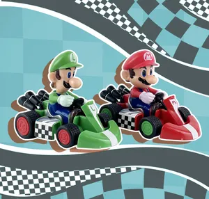 Mario Hot Selling Figure Super Mario & Luigi Kart Race Model Speelgoed Auto Racen Speelgoed Model Groothandel Kan Bewegen
