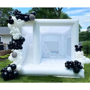 Castillo Inflable Blanco Comercial para Exteriores, Trampolín para Niños, Castillo Inflable Grande Blanco para Bodas con Tobogán - Product Image 1